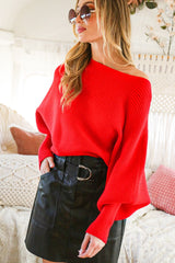 April Boat Neck Sweater Top