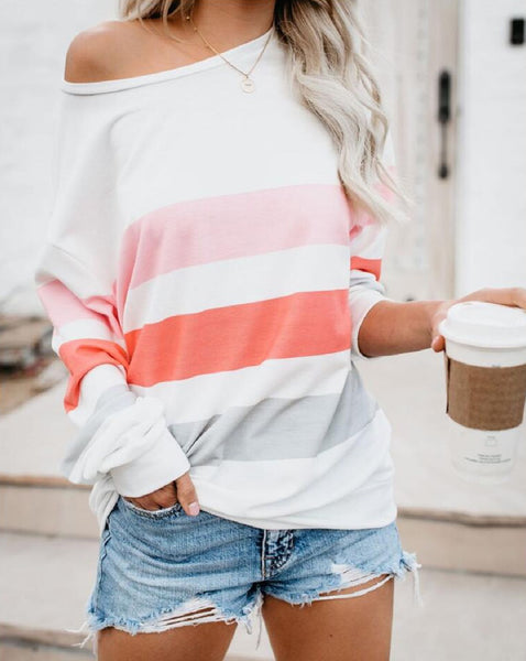 Veronica Striped  Sweatshirt