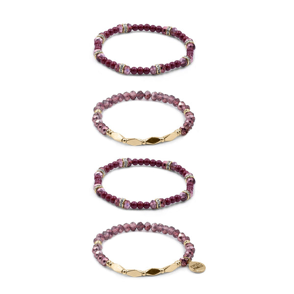 Raspberry Wine Bracelet Set